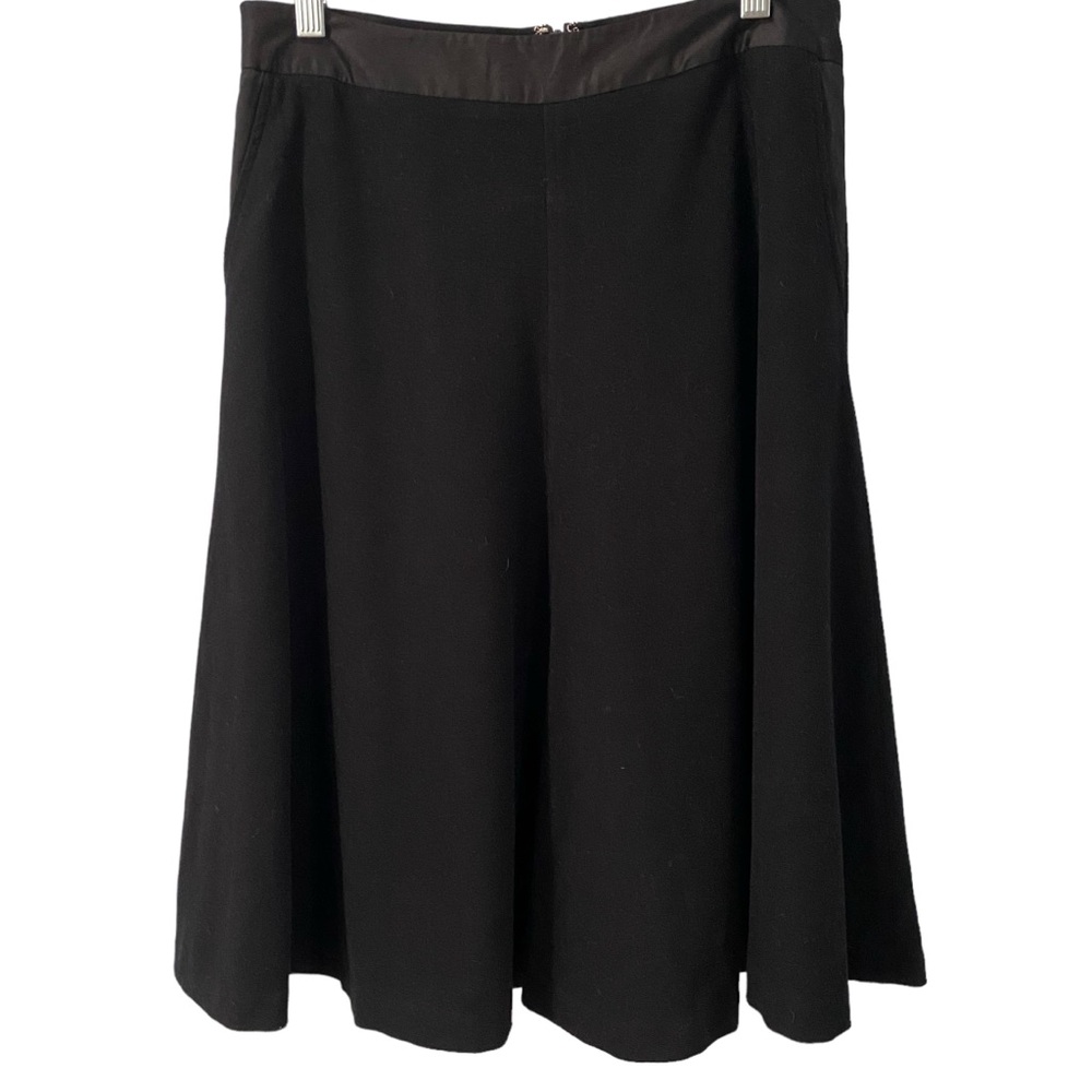 Elevenses Anthropologie Black Flare with Pockets Full Skirt Size 4